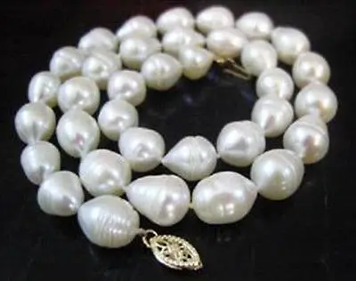 

Hot sale Free Shipping>>>>REAL 18"7-9mm AKOYA WHITE baroque PEARL NECKLACE