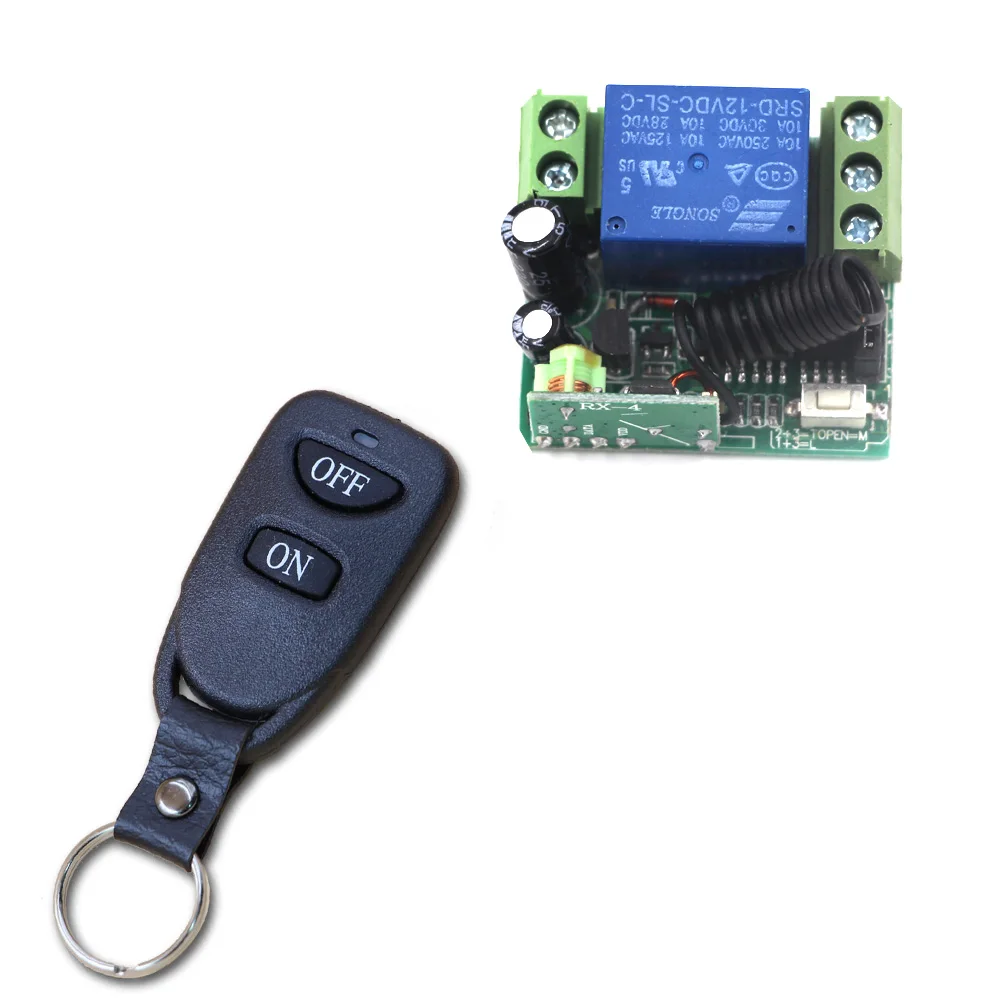 

New Style DC 12V Mini 1CH 315/433MHz Learning Code Receiver Module + Digital Wireless Remote Control Switches ON/OFF Key
