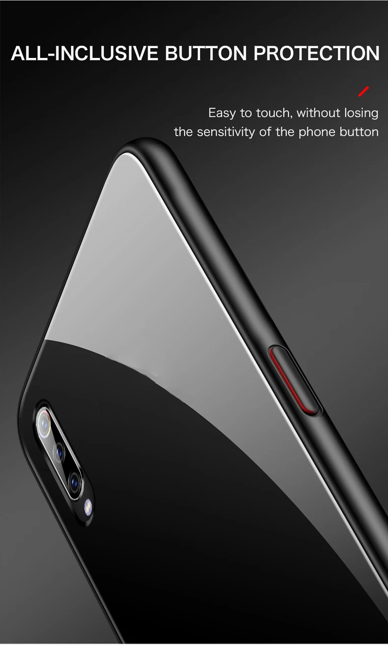 Luxury Plain Glass Case For Xiaomi Mi 10 8 9 SE Lite F1 Redmi Note 5 6 7 Pro Plus Pocophone F1 Phone Cover