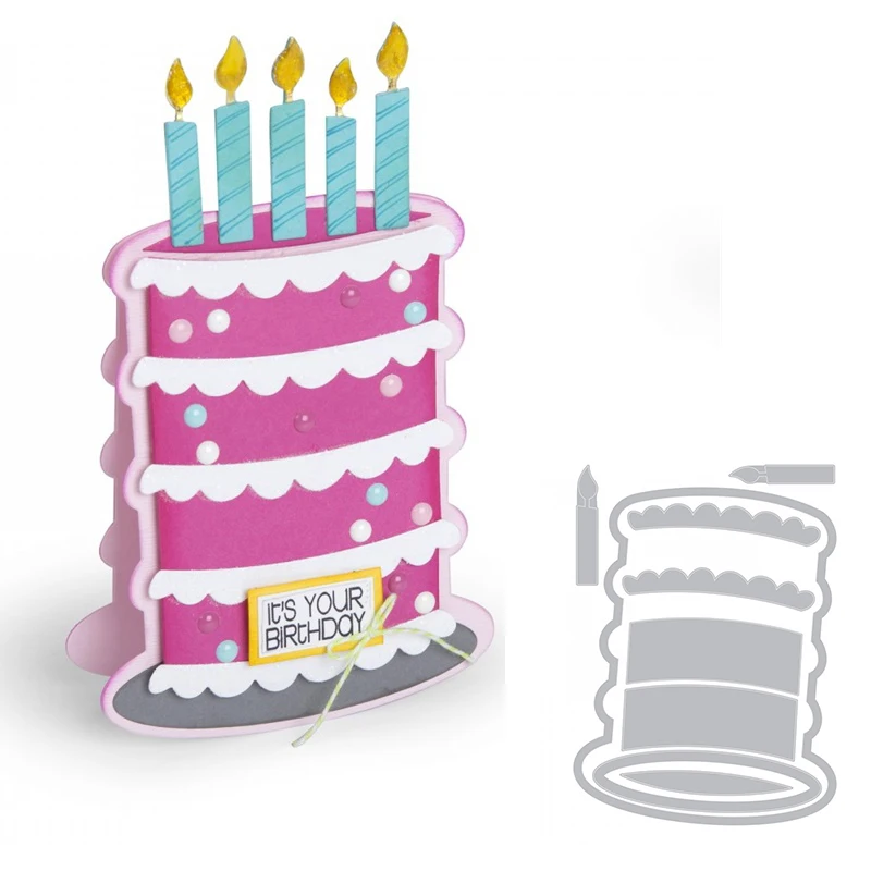 

Pop Up Birthday Cake Metal Cutting Dies for DIY Scrapbooking Embossing Decorative Crafts Supplies Paper Cards Making New 2018