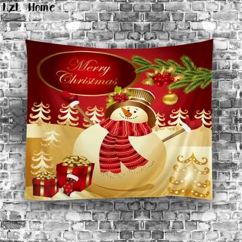 

LzL Home Christmas Decorations Tapestry 3d Cute Snowman Christmas Tree Bell Mandala Wall Hanging Boho Bech Towel Yoga Mat Tapete