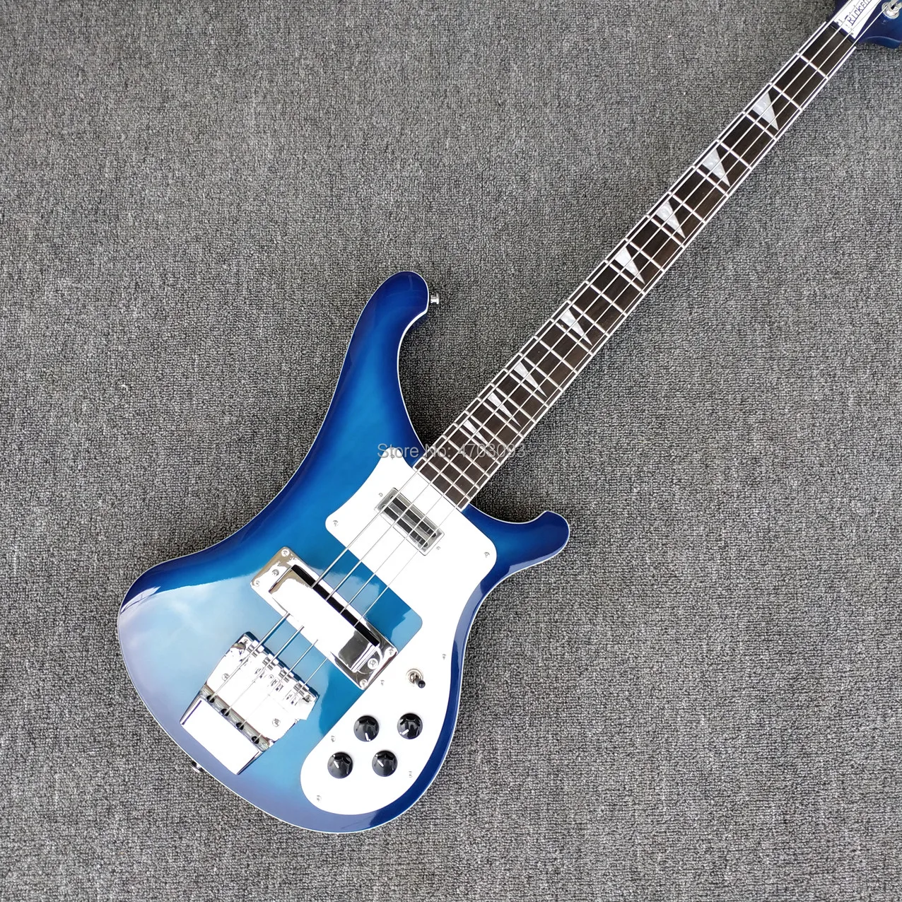 

In Stock Top Quality 4 String Transparent Blue ,4003 Rick Electric Rosewood Fretboa,Free Shipping