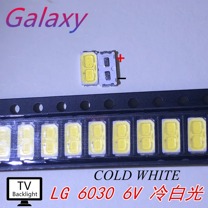 1000 шт./лот для обслуживания LG LED LCD TV Подсветка лампа SMD светодиоды 6V 6030 холодный