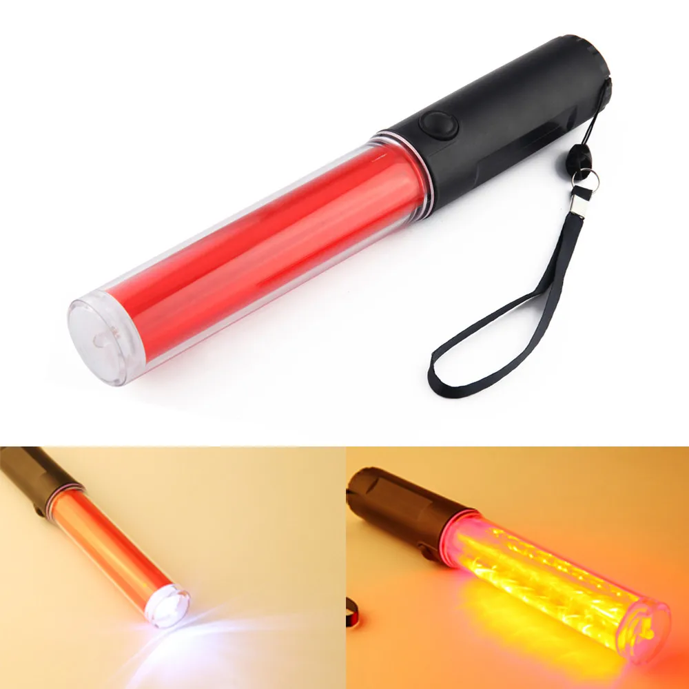 

Traffic Safety 4 Modes Traffic Baton Light Fluorescent Sticks LED Torch Flashlight Latarka Handheld Linterna Lanterna Powerful