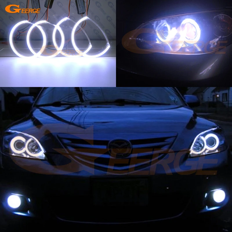  For MAZDA SPEED 3 2007 2008 2009 Excellent angel eyes Ultra bright illumination COB led angel eyes  - 32892526004
