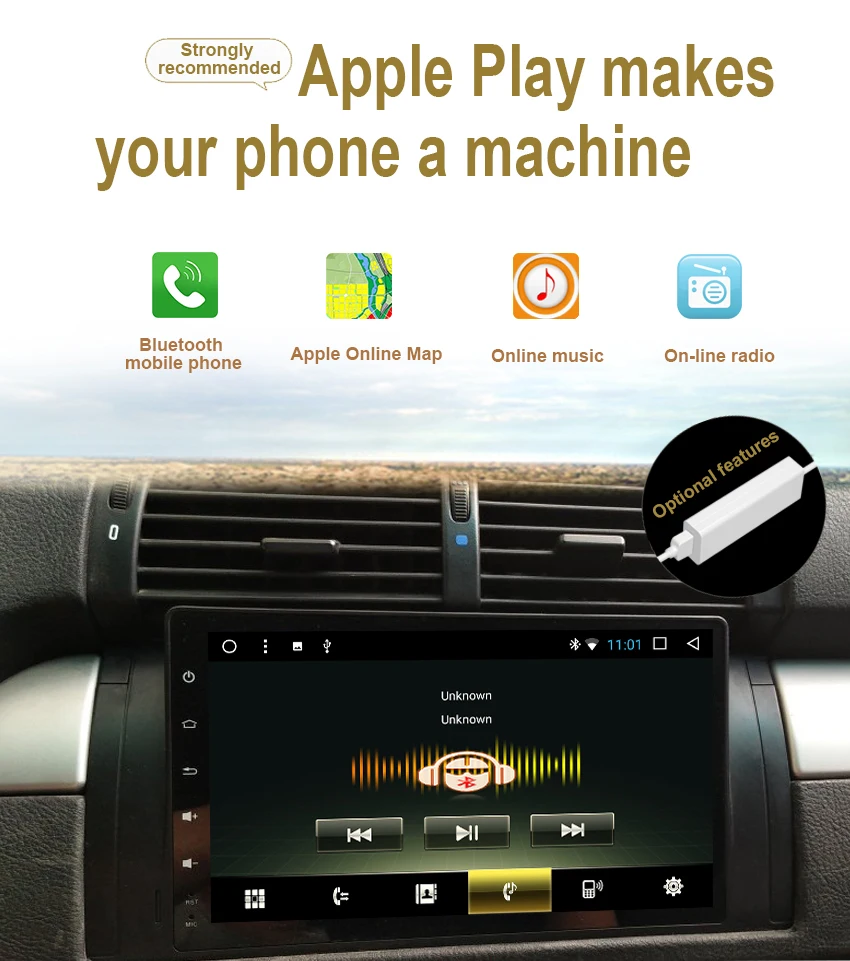 17 Koason 9 inch Android System 7.1.1 Car Media Player GPS Navigation With disc Stereo for BMW E39 1995-2003