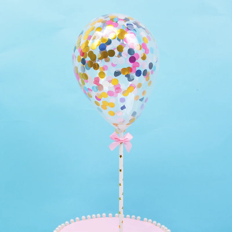 

Happy Birthday Bow Balloon Cake Topper Acrylic Gold Silver Cake Top Flag Decoration for Boy Birthday Party Wedding Supplies