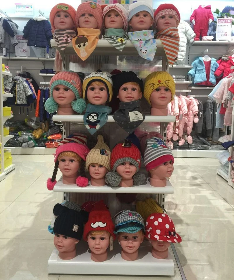 Big Boy and Girl Face Models Children Mannequin Manikin Head for Wig Hats Display Show Stand Model Mannequins (12)