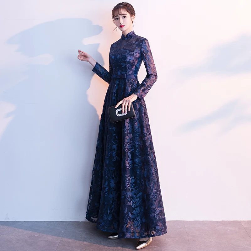 weiyin 2019 Lace Evening Dress Long Sleeves Custom Made Full Length Vintage Mother Of The Bride Dresses Vestido De Festa WY1581 weiyin 2019 Lace Evening Dress Long Sleeves Custom Made Full Length Vintage Mother Of The Bride Dresses Vestido De Festa WY1581