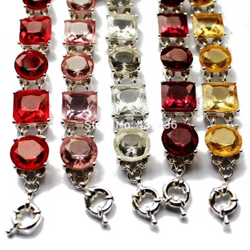 

Silver Plating Square and Round Bracelet, 5 Colors Bracelet