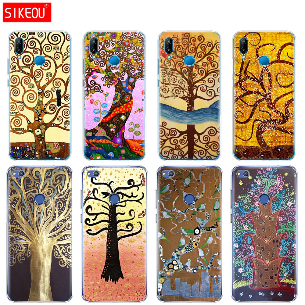 

Silicone Cover Phone Case For Huawei P20 P7 P8 P9 P10 Lite Plus Pro 2017 p smart 2018 Gustav Klimt Tree of lif