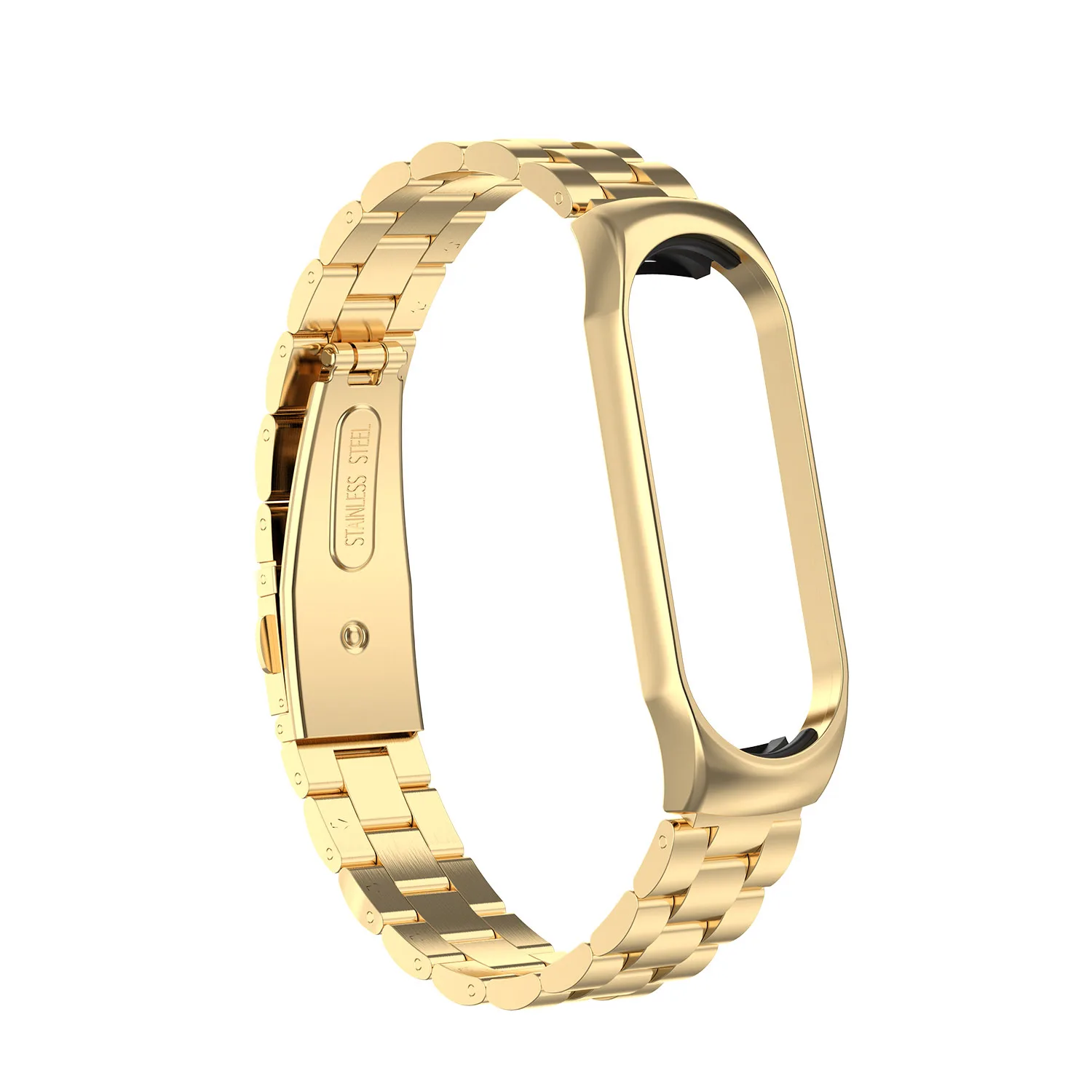 Mi Band 4 Strap Metal Stainless Steel For Xiaomi Mi Band 3 Strap Compatible Bracelet Miband 3 Wristbands Pulseira Miband3 - Цвет: Gold