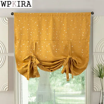 

Kitchen Curtain For Window Balcony Rod Pocket Process Design Stitching Wonderful Colors Short Curtains Drapes DL041&20