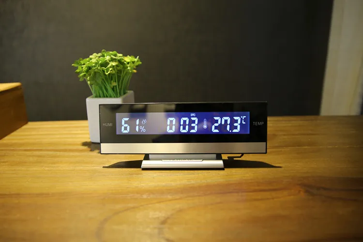 ЖК-цифровой будильник электронные настольные часы светодиодные настольные часы с температурой и влажностью большой номер календарь прикроватные часы Nixie