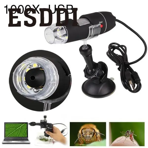 Esddi 1000X8 LED USB цифровой микроскоп зум 2MP эндоскоп PC камера видео лупа образование