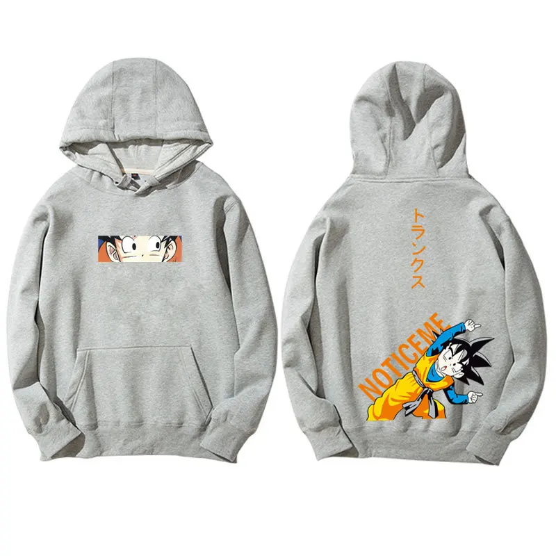 Harajuku Японская манга Sudadera Dragon Ball толстовки для мужчин и женщин любителей хип хоп Goten мужские шорты плюс бархат свободные пара толстовки - Цвет: Gray Goten