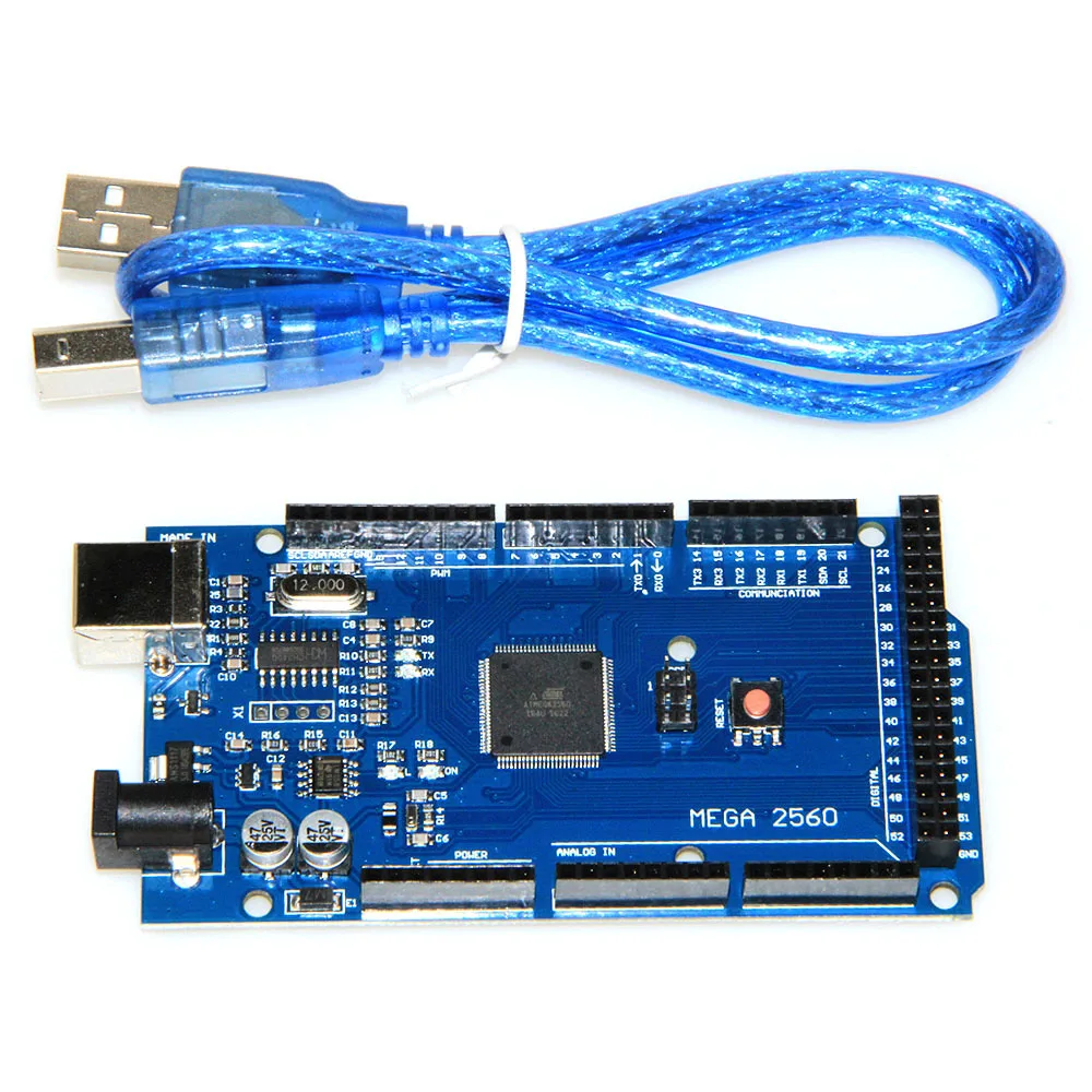 Макетная плата Mega 2560 R3 ATmega2560 16AU CH340G с USB кабелем для arduino стартовый комплект