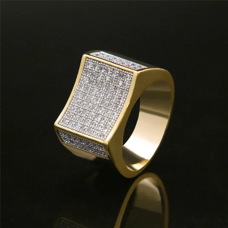 Lureen, 3 шт., полностью хрустальные золотые кварцевые часы, кубинский браслет, кольцо для мужчин, комбинированный набор ювелирных изделий, вечерние, подарок, W0001