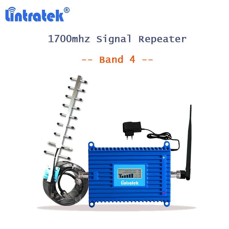 Повторитель сигнала сотового телефона lintratek AWS Band 4 1700 МГц gsm усилитель 2g 3g 4g кабель