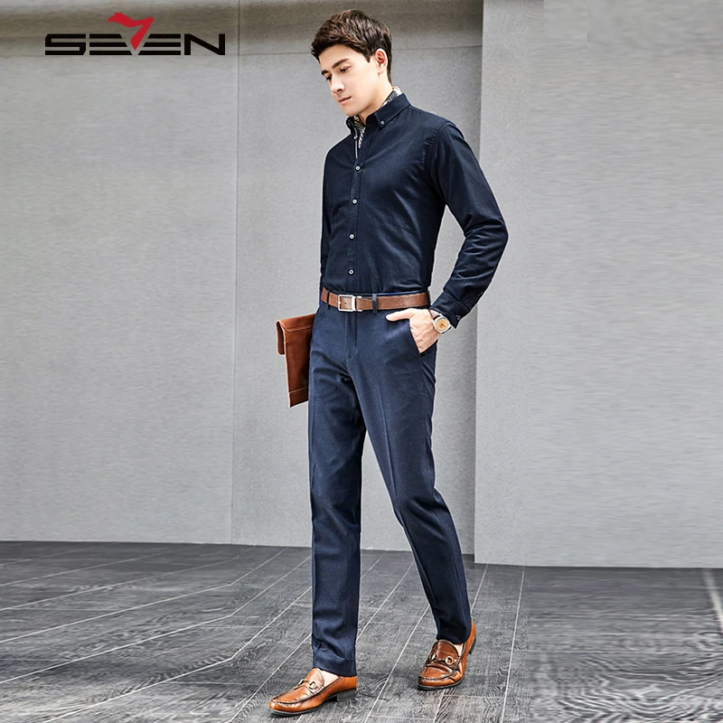 formal shirt on navy blue pant
