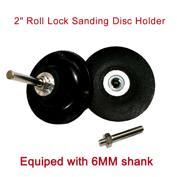 Rubber Backing Pad Holder  1/4″ Shank 2Pcs 2" Type R Roll-On Roloc Sanding Disc