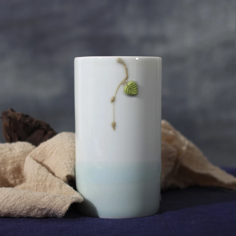 Unique Ceramic Teacups Chinese Porcelain Tea Coffee Cups & Mugs Hand-Carved Jingdezhen Ceramic Cups Couple Gift Mugs Drinkware (6)