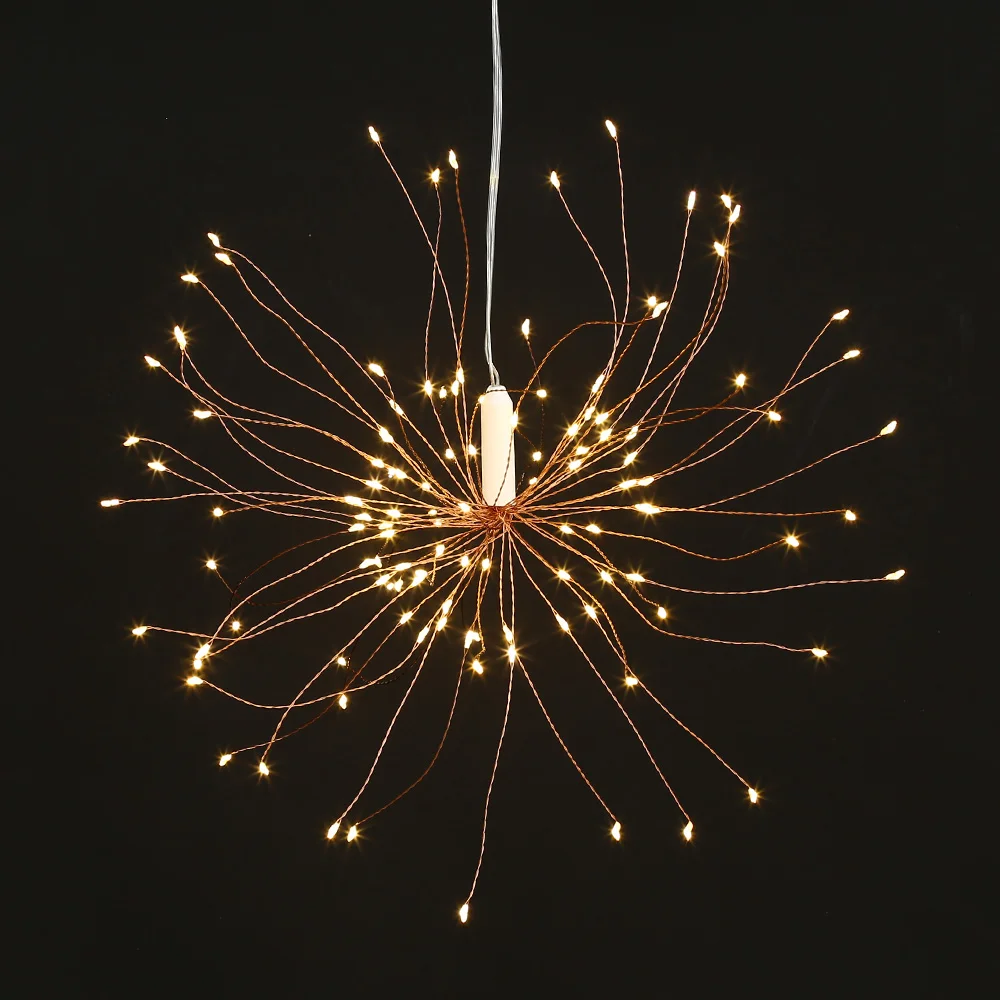 120 Leds Hanging Starburst Light Led Copper Wire With Remote 120 Leds Hanging Starburst Light Led Copper Wire With Remote Control Flash String Lights For Christmas Outdoor Decoration