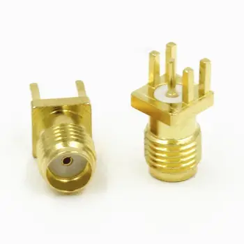 

100Pcs SMA Female Jack Connector For 1.6mm Solder Edge PCB Straight Mount Gold plated RF Connectors Receptacle Solder