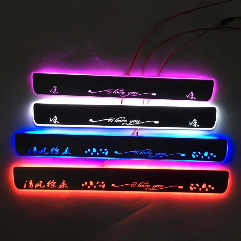 Customized 4PCS Moving LED Welcome Pedal Car Scuff Plate Pedal Threshold Door Sill Pathway Light For Toyota Camry 2009