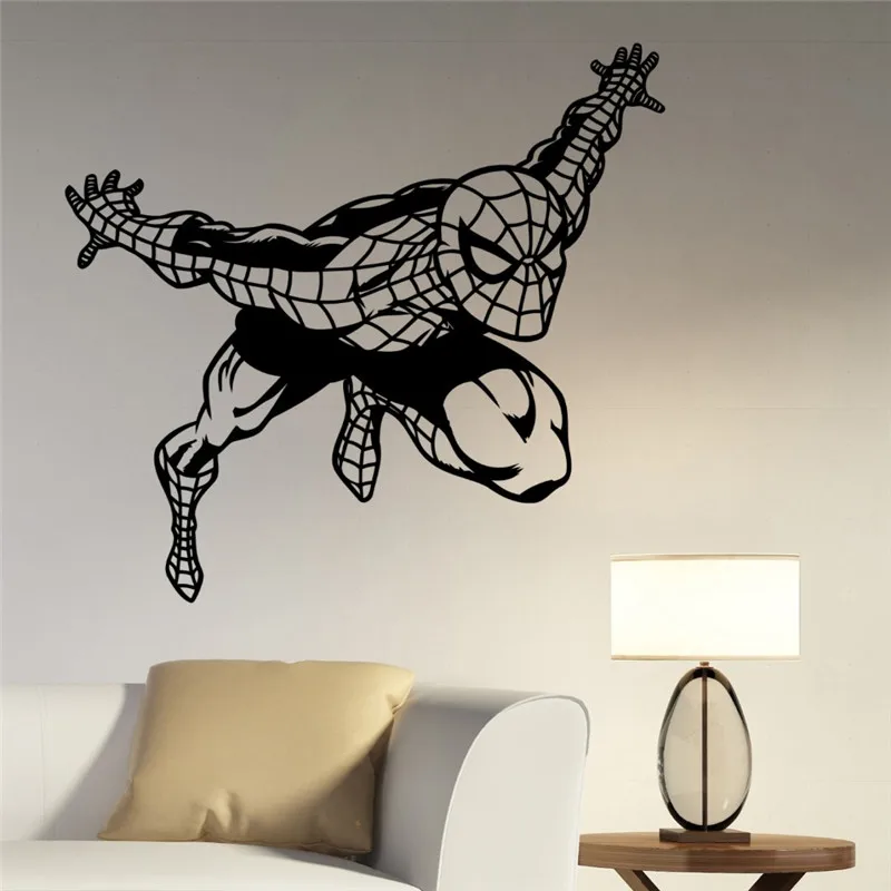 

Superhero Style Wall Decal Marvel Comics Spider Art Mural Vinyl Wall Stickers For Kids Rooms Playroom Home Decor Boy Room