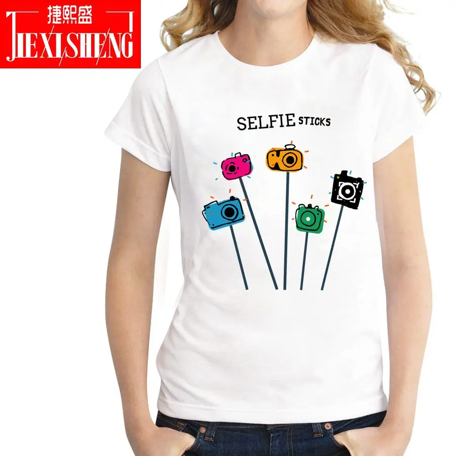 SELFIE STICKS Graphic printed t shirt women Short sleeve o-neck t-shirts casual tees camiseta feminina