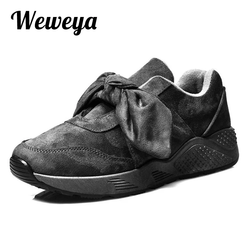 

Weweya Bow Tie Woman Casual Shoes Fashion Satin Bowknot Ladies Flats For Women Silk Moccasins Shoes Woman Sneakers Zapatos Mujer