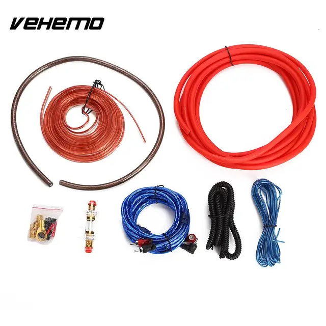 Best Price Amplifier Cable Amplifier Wire Pure Copper Car Amplifier Installation Kits Woofer Automotive 4 Gauge Amp 2000W Durable Fuse