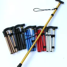 Трость Пеший Туризм треккинг полюс Сверхлегкий 4 регулируемая трость для похода, Алюминий сплав складные трости костыль