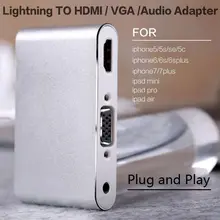 2018 новые для молнии iOS 11 HDMI, VGA, аудио Headpone воспроизводить музыку с зарядный кабель адаптер для iPhone 7 8 для iPhone X
