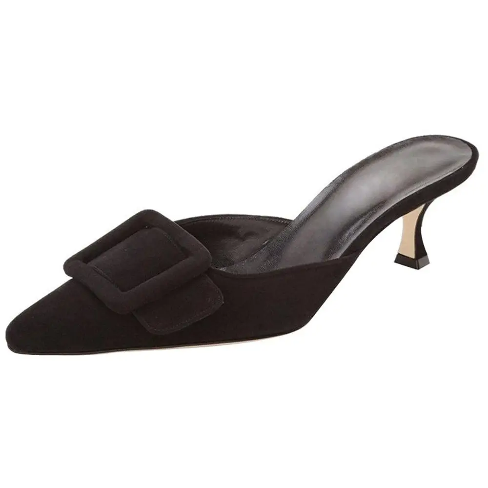 LOVIRS/женские туфли-лодочки с петлей на пятке; очень узкие туфли с закрытым острым носком и пряжкой на низком тонком каблуке «рюмочка»; модельные туфли; свадебные туфли для зрелых женщин