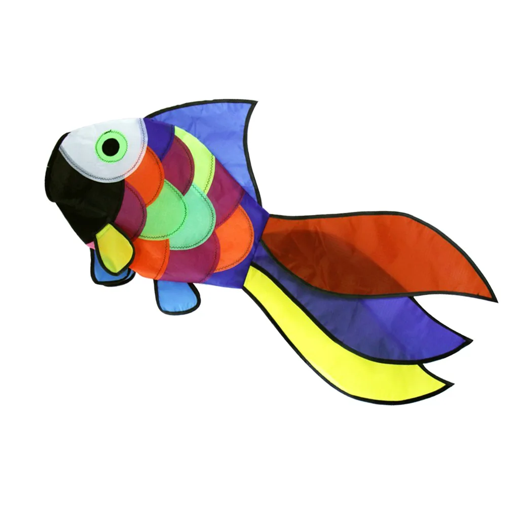 2pcs Rainbow Cute Fish Kite Windsock Wind Windsock Outdoor Toy Garden Decor