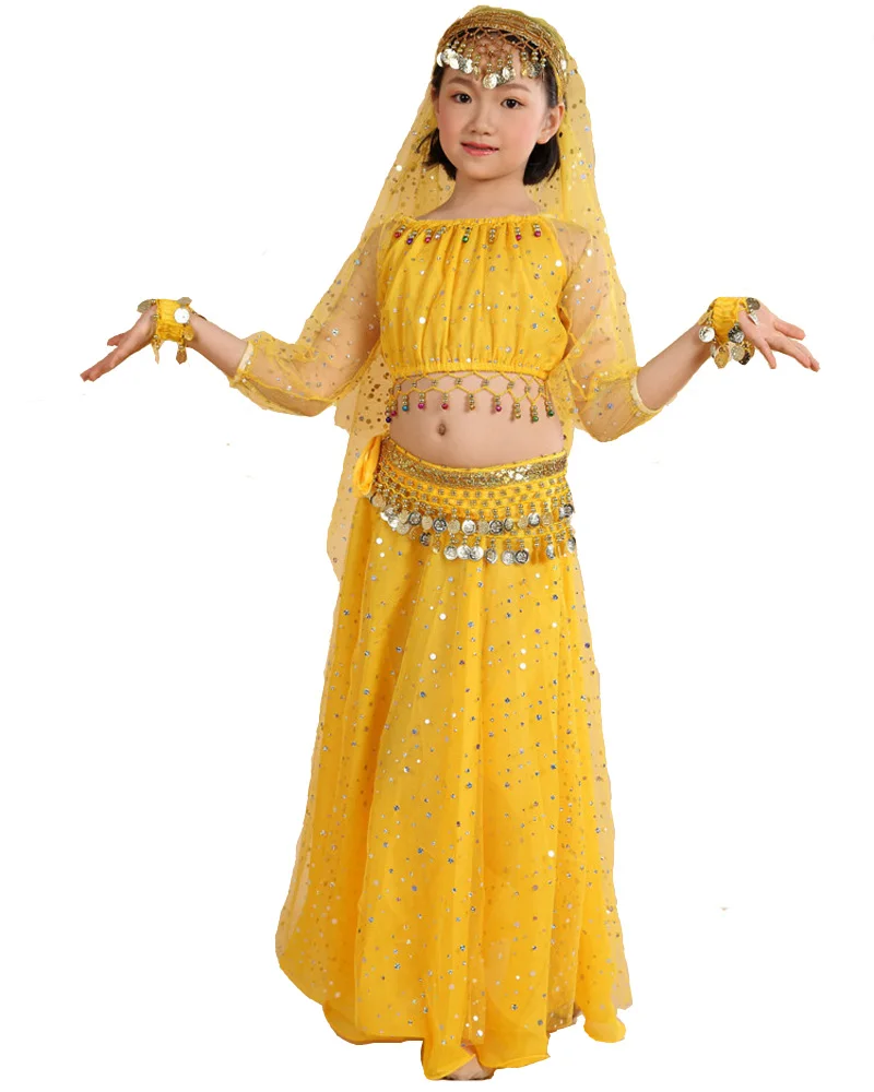 Children Belly Dance Costume Girl Performing Dancewear Bollywood Indian ...
