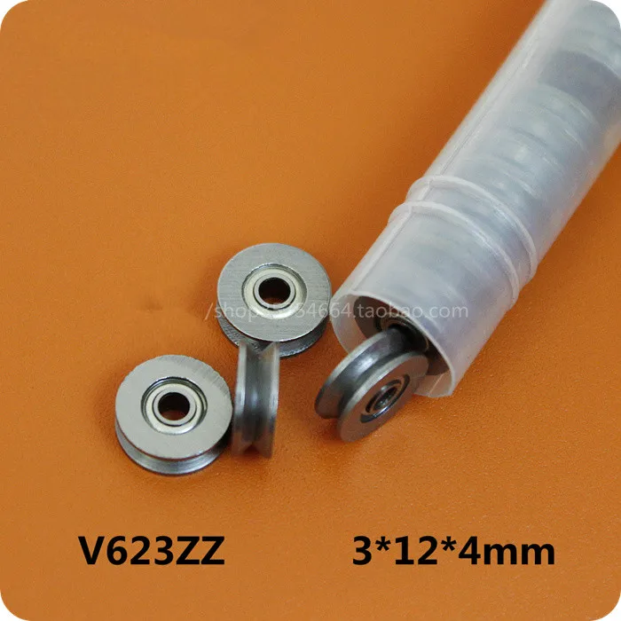 

10pcs HCS Deep V Groove Sealed Guide Line Track Pulley Ball Bearing 3*12*4mm