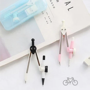 

Candy color simple solid color pencil compasses three sets of rulers drawing tools learning stationery