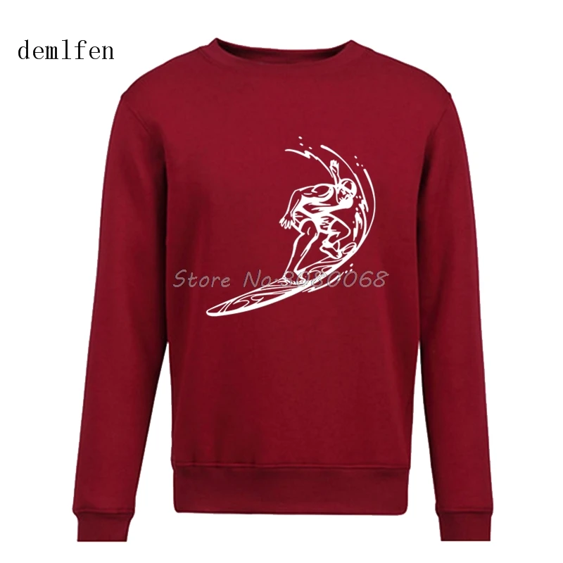 

Autumn Mens Cotton hoodie Streetwear Surfboard Pullovers New Brand Winter Men's Hoody Surffing Casual Printed Sweatshirt