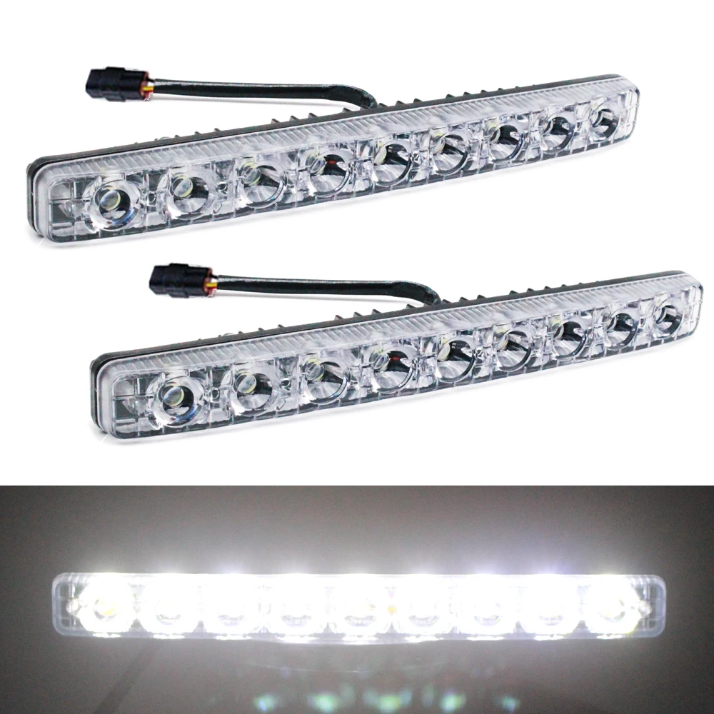 YIJINSHENG Car Universal Fit 9 LED High Power LED Daytime Running Lights DRL Kit Extreme Super Bright Spot Fog Lamp Xenon White