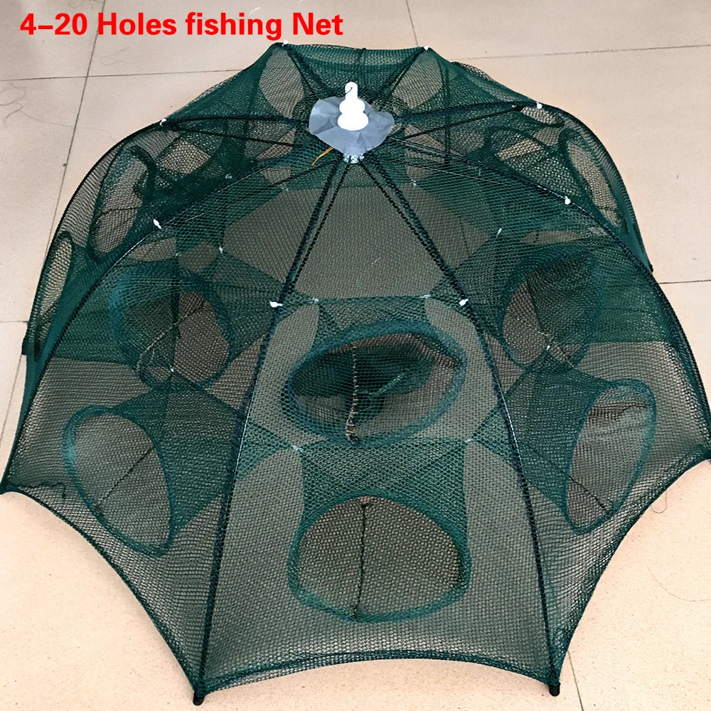 

Foldable 4-20 Holes Fishing Network Crab Shrimp Ultralight Fishing Landing Net Network Fishing Mesh Fish Trap rede