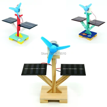 

Cool DIY Invention Wooden Small Solar Fan Creative Handmade Assembly Model Kit Science Experiment Discovery Educational Toys