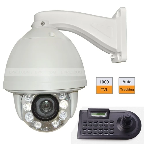 

5" 1000TVL 22x Zoom IR PTZ DOME Auto Tracking Camera w/ 4 Axle Keyboard Controller
