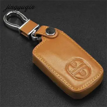 Keyforkess 2 pulsanti in pelle telecomando Smart Car portachiavi Cover per Toyota Land Cruiser Camry Highlander Crown Key Protetor Case - Jingyuqin 2 pulsanti in pelle telecomando Smart Car portachiavi Cover per Toyota Land Cruiser Camry
