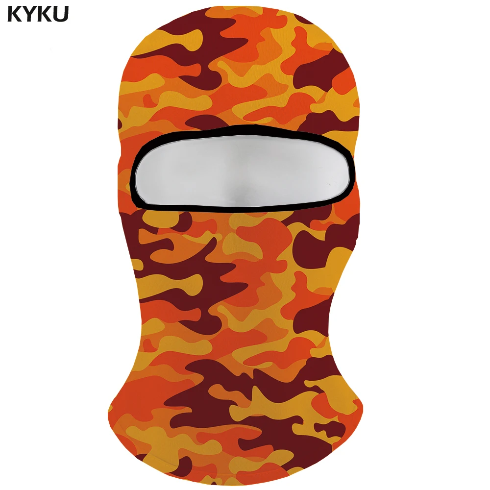KYKU Brand Camo Skullies Beanies Men Yellow Camouflage Bicycle Mask