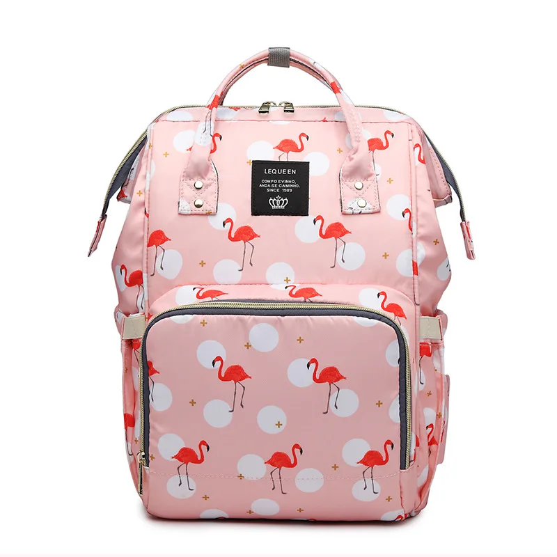 

Lequeen Mummy Backpack flamingo print Multifunctional Baby Diaper Backpack Mommy Changing Bags Nappy Maternity Backpacks LMPB46