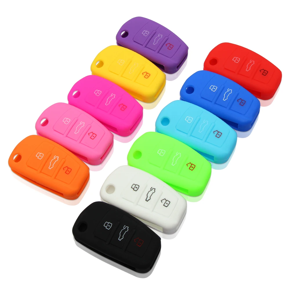 

3 Button Silicone Car Remote Key Fob Shell Cover Case For Audi A1 S1 A3 S3 A4 A6 RS6 TT Q3 Q7 2005 2006 2007 2008 2009 - 2016