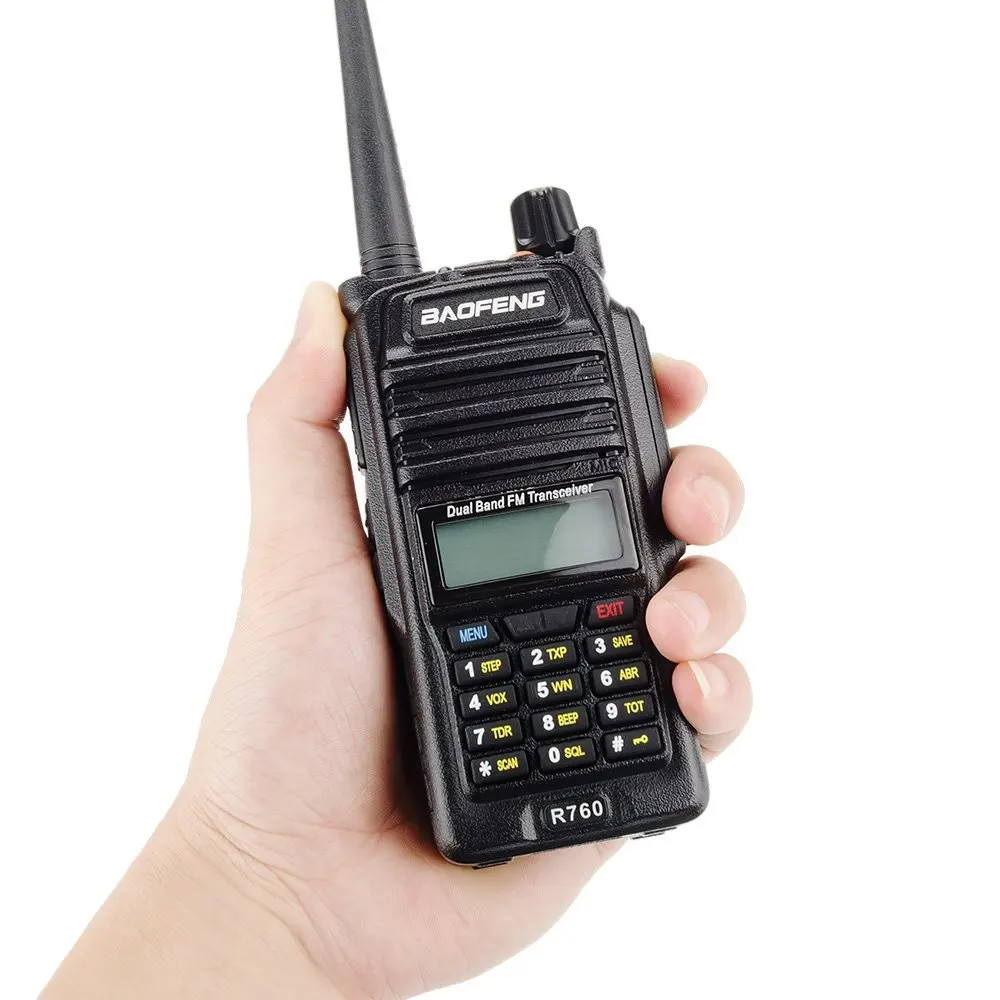 

Waterproof 5W Dual Band Two-Way Radio BAOFENG BF-R760 Walkie Talkie DustProof Interphone with Orginal Headset & Gain